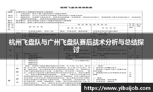 杭州飞盘队与广州飞盘队赛后战术分析与总结探讨
